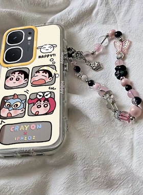 适用iqooneo9/8pro手机壳10新款vivoiqooneo5镜面泡芙蜡笔小新可爱ipooneo6se全包防摔iq00neo7icooneo3女生