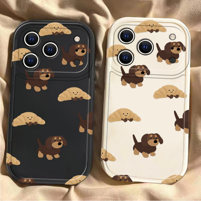 饺子棕狗适用于苹果17promax手机壳16e全包iphone15pro简约14/13卡通防摔12/11可爱7/8plus小众xs/xr女保护套