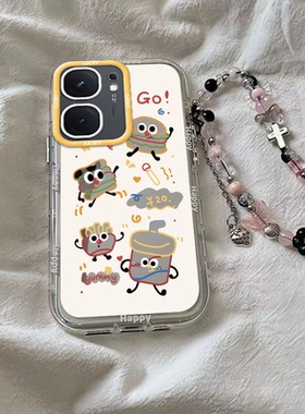 适用iqooneo9/8pro手机壳10新款vivoiqooneo5镜面泡芙汉堡包ipooneo6se全包防摔iq00neo7icooneo3软noe女外壳