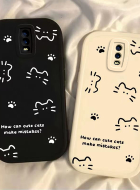 oppor17手机壳新款opopr15梦境标准版可爱线条猫R11全包防摔opr11s硅胶R9sk卡通外壳r17pro套r15x高级感r9m女