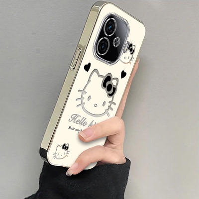 适用iqooz9turbo手机壳z8新款vivoiqooz7i黑蝴蝶结kt猫qooz6全包防摔ipooz5x/z3女icoou3xU5外壳iqooz1x高级