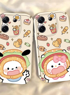 适用红米note13pro手机壳14新款Redmi12turbo可爱汉堡KT猫noto11tpro+全包防摔11se卡通小米note10/9女7/8pro