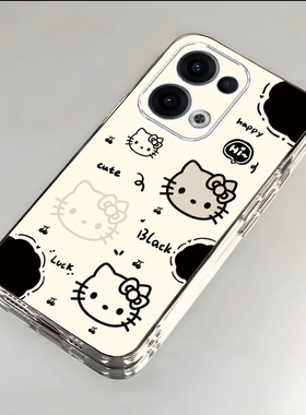 适用opporeno13/12pro手机壳11/10新款reno9pro+可爱kt猫reno8se/7/6透明套reon5k女rone4软reno3防摔2Z全包