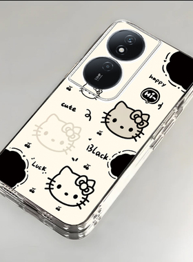 适用荣耀play8t手机壳7T新款华为HonorPlay5/6Tpro可爱kt猫paly5t全包防摔plat3/4tpro透明8X9卡通8C女生外壳