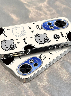 适用华为nova12/13pro手机壳11SE新款Nova10por可爱kt猫Hinove9电镀novo8/7防摔n0va6女生nava5ipr0外壳全包3