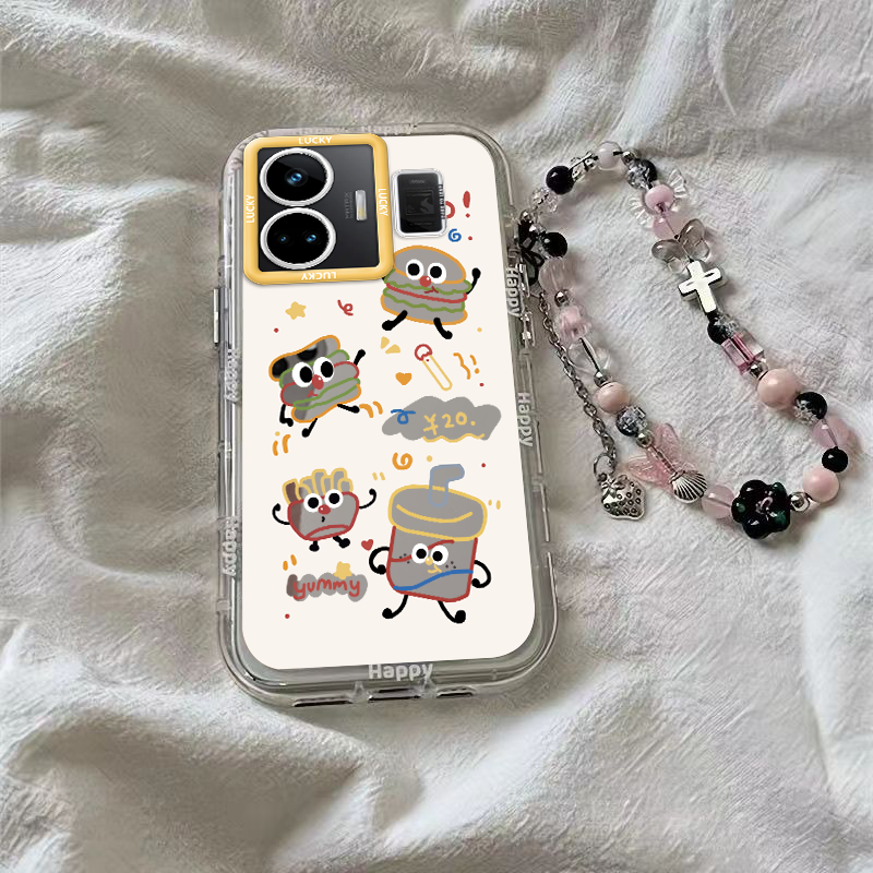 真我neo7手机壳realmeGTneo5/5SE镜面泡芙汉堡包gt2全包Neo3/2防摔GT2高级感gtnoe2T可爱oppo外壳GT7Pro女生