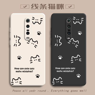 适用红米K20Pro手机壳小米RedmiK20软壳K20P保护套Redmi新款至尊板外壳看液态硅胶全包防摔Por女简约猫咪个性