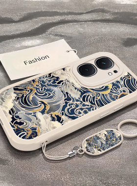 适用iqooneo9/8pro手机壳10新款vivoiqooneo5浮世绘海浪ipooneo6se全包防摔iq00neo7软硅胶icooneo3卡通noe男