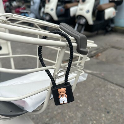 现货电动电瓶车车筐锁前置车篓车篮钢丝绳钥匙锁防盗锁