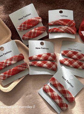 新春红色系BB夹发夹女高级感时尚鸭嘴夹少女碎发刘海夹侧边夹发饰