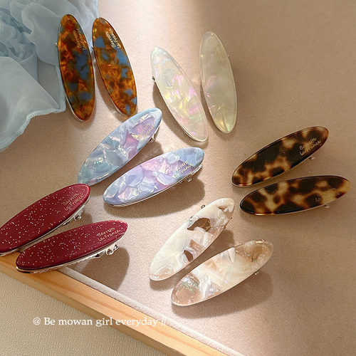 醋酸柳叶发夹女边夹侧边刘海夹