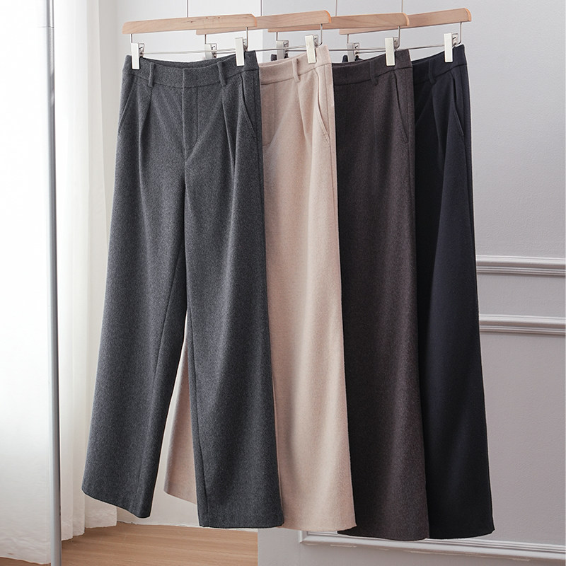 悦戎2025秋冬新款女士羊毛羊绒直筒裤保暖厚款显瘦休闲裤极简风,女装/女士精品,西装裤/正装裤,淘宝优惠券,粉丝福利购,淘宝优惠卷