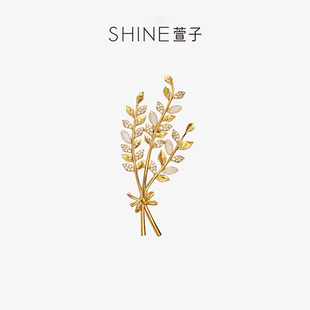 SHINE月桂女神系列金色麦穗胸针高档女别针