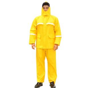 外卖骑行单人加厚全身防暴雨反光衣 男女分体式 针织布雨衣雨裤 套装