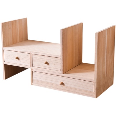 书纯实木架子小书架置物架桌面收纳办公桌桌上学生