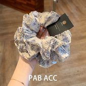 清新双层碎花肥肠圈甜美少女心发圈韩国田园风气质百搭高级感头绳