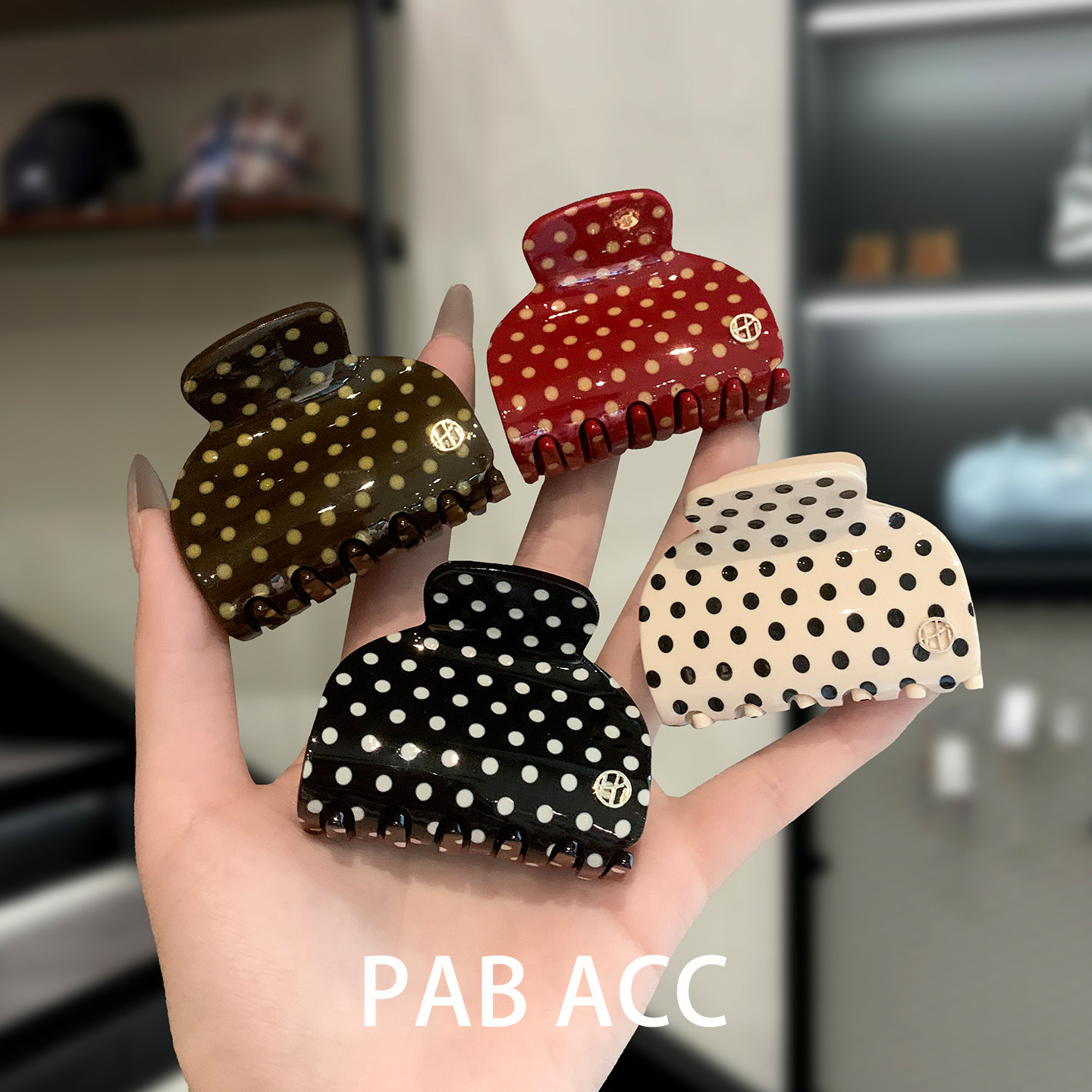 韩国东大门醋酸波点金标抓夹秋冬高品质耐用不伤发夹侧边刘海顶夹,饰品/流行首饰/时尚饰品新,发饰,淘宝优惠券,粉丝福利购,淘宝优惠卷