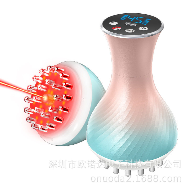 电极片电动经络刷全身通用腹部按摩器带脉疏通神器刮痧加热揉腹仪