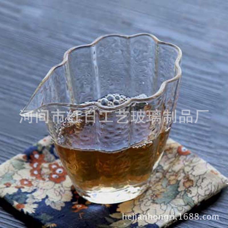 日本锤纹公道杯玻璃分茶器加厚 金边锤目纹公杯茶海日式功夫茶具