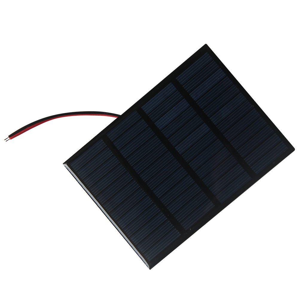 1.5W12V太阳能电池板滴胶板多晶硅板红黑线充9V-12V电池 115x85MM