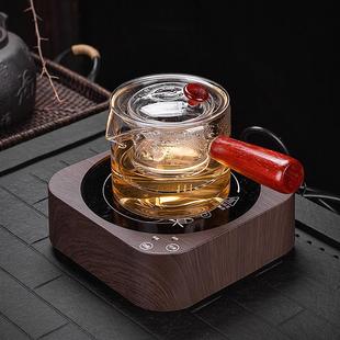 电陶炉煮茶器侧把玻璃煮茶壶烧水壶泡茶专用自动蒸汽煮茶炉 言造