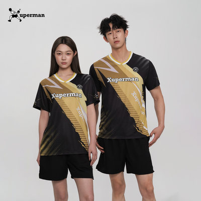 Xuperman闪电比赛服上衣轻薄透气运动短袖T恤乒乓球专用训练服