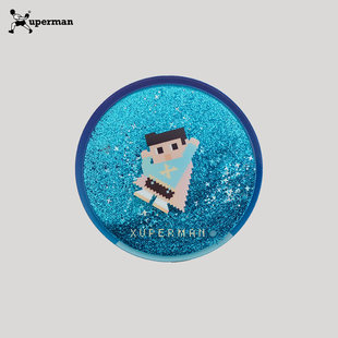 Xuperman像素小人夜空流沙冰箱贴亚克力磁吸流麻文创纪念品