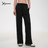 男女同款 Xuperman直筒针织运动裤 宽松休闲窄版 阔腿长裤 卫裤 条纹裤