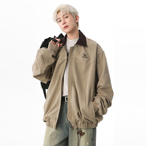 SHAPOES春秋季男生日系复古休闲夹克男士宽松经典帆布工装外套