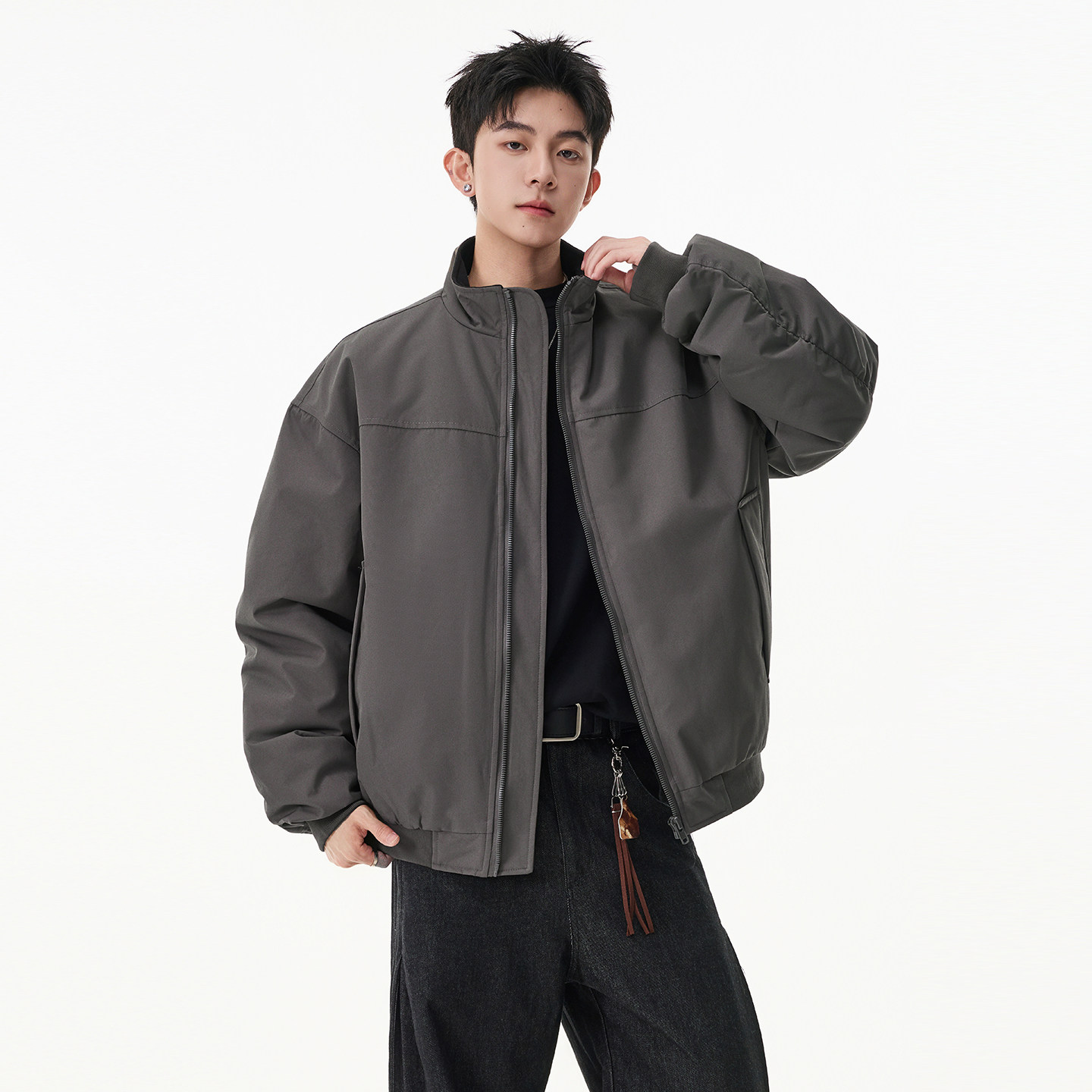 SHAPOES冬季男生美式加棉飞行夹克男士立领宽松休闲工装棉服外套,男装,夹克,淘宝优惠券,粉丝福利购,淘宝优惠卷