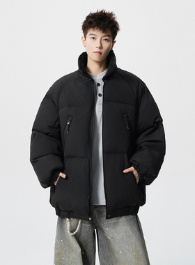 SHAPOES冬季新款男生美式重磅棉服外套男士加厚宽松休闲面包服