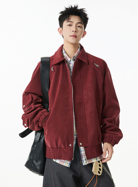 SHAPOES春秋季男生美式宽松休闲夹克男士潮牌卡哈特皮衣外套