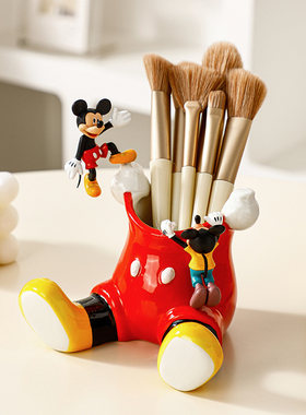 速发风可爱简收能生笔筒化妆刷约纳桶桌面多功学摆件