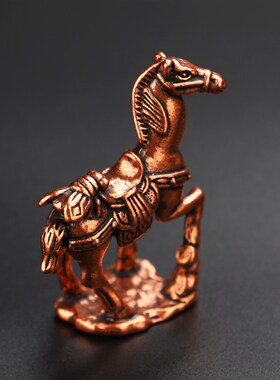 速发实心小铜马摆件紫铜仿古微雕肖件生十马铜雕铜手把二古玩铜雕