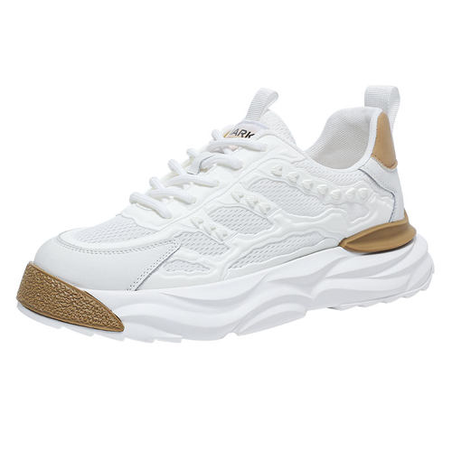 马克华菲男鞋2025新款夏季透气休闲运动网鞋百搭增高小白老爹潮鞋