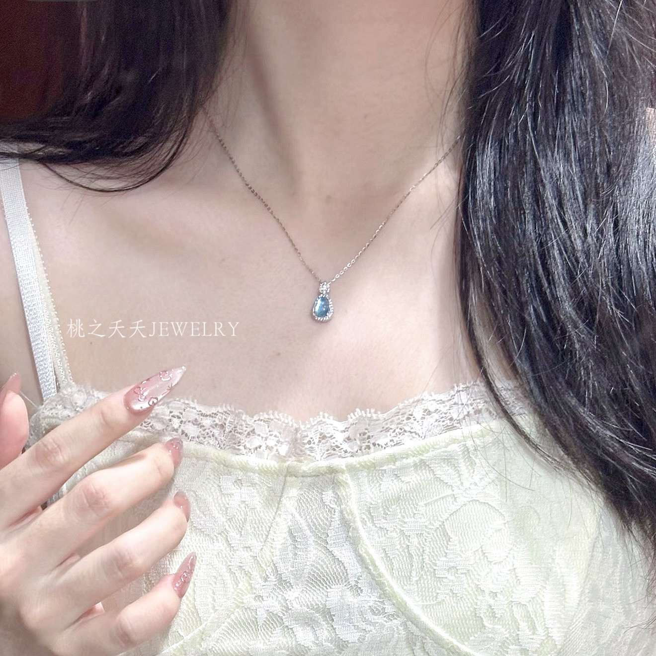 「冰蓝心语」天然海蓝宝葫芦纯银项链女高级感颈链锁骨链项链轻奢,饰品/流行首饰/时尚饰品新,银饰项链,淘宝优惠券,粉丝福利购,淘宝优惠卷
