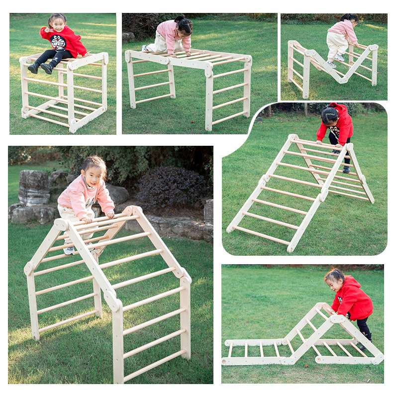 攀爬架组合感统训练器材家用儿童室内a字架折叠滑梯三角爬攀岩架