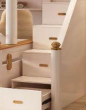 YGS6900梯柜（白色/木色）实木上下床梯柜家用抽屉式楼梯