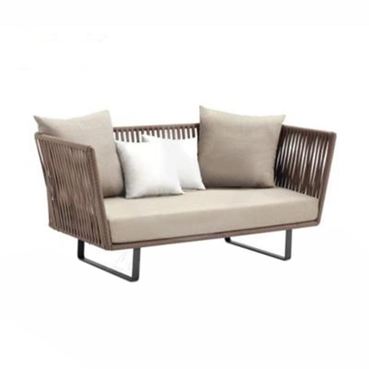 户外沙发庭院露台阳台藤椅沙发组合藤沙发北欧铝合室外绳织带家具