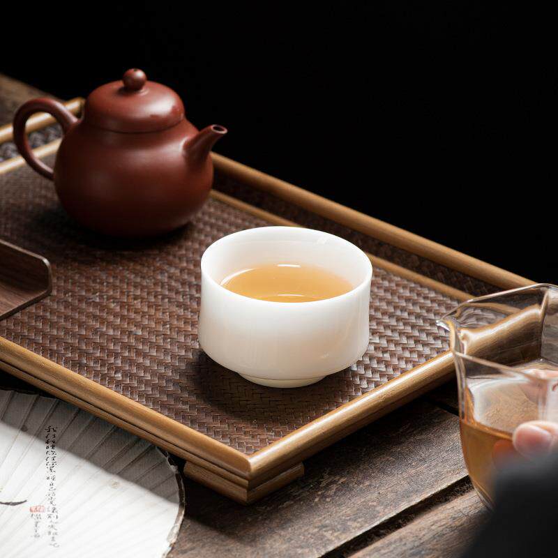 高档冰种玉瓷单个家用品茗杯个人杯德化白瓷茶杯主人杯泡茶杯茶盏