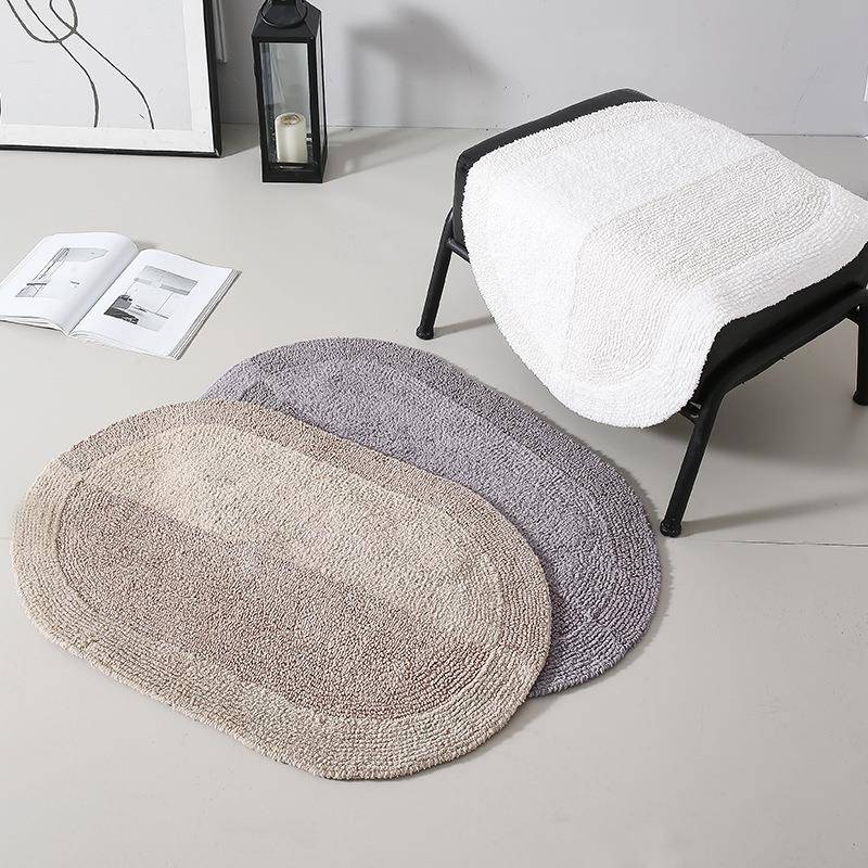 椭圆形地垫门垫双面毛绒厨房浴室吸水脚垫吸尘门厅垫水洗烘干熨烫