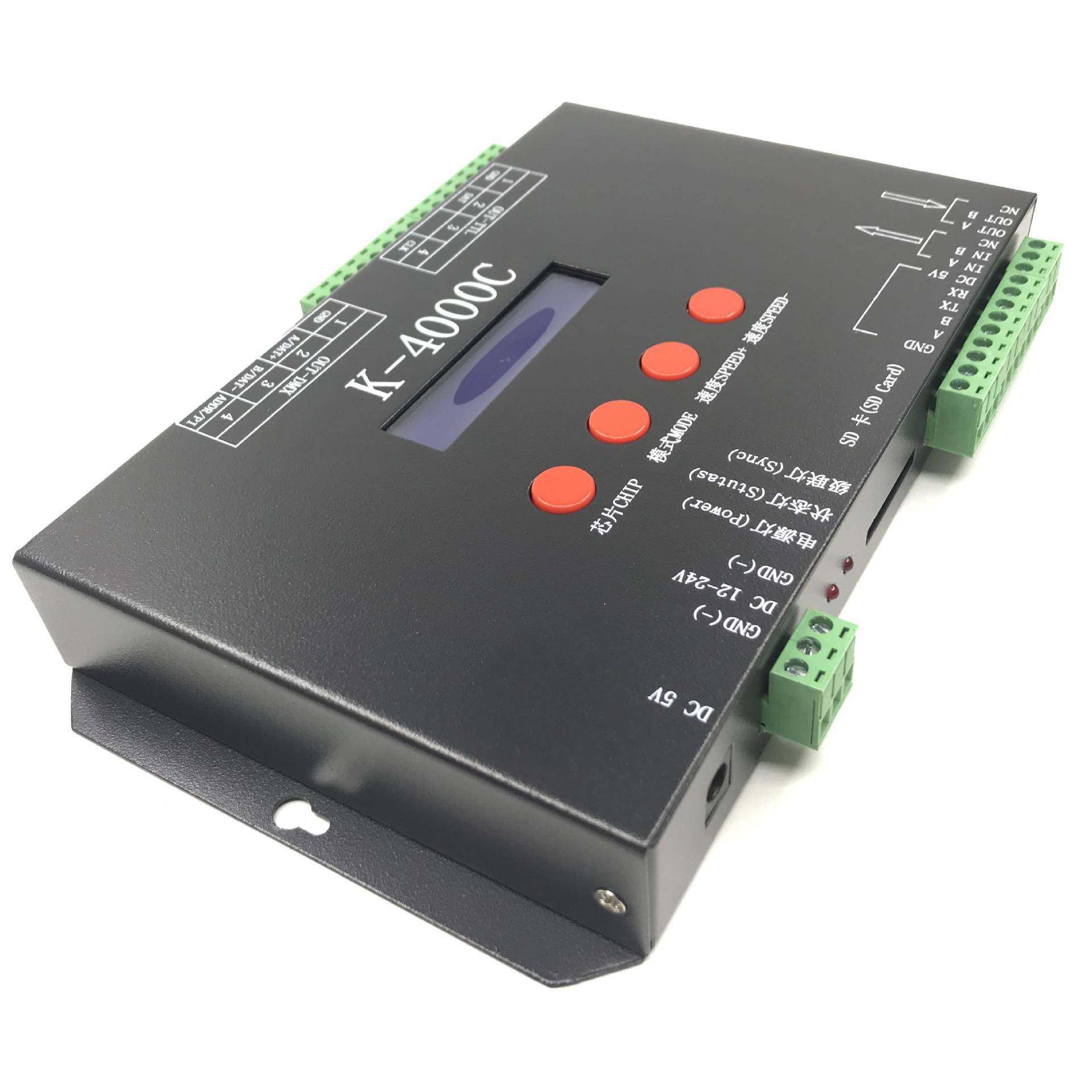 幻彩带SD卡智能编控制器K-4000C可编程控制器DMX自带写码控制器