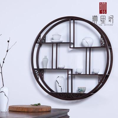 鸡翅木大博古架实木中式壁挂墙上多宝阁茶壶古董架置物架花瓶架子
