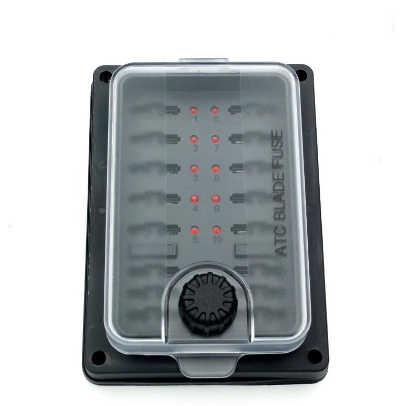10路防水汽车保险丝座多路防水保险丝座一进十出带灯防水保险盒