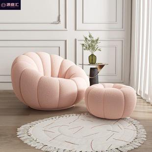 懒人海绵压缩沙发南瓜椅子单人奶油豆袋家用卧室小户型阳台躺卧椅