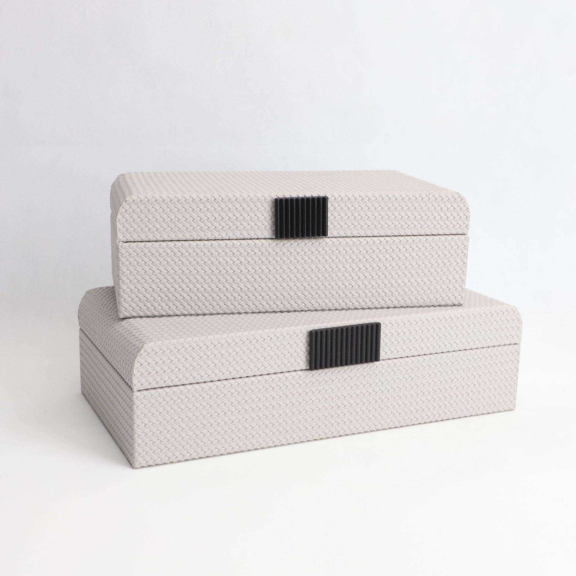 现代简约创意白色收纳盒样板房电视柜家居书房创意软装饰品摆件