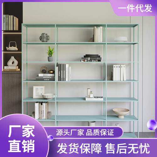 图书馆书架钢制落地置物架铁艺办公室货架多层展示架隔断