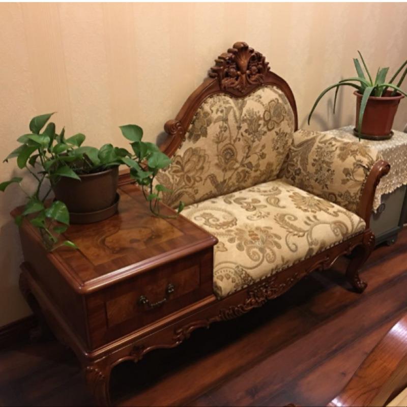 美式电话椅欧式贵妃椅实木贵妃椅贵妃躺椅贵妃沙发单人贵妃榻卧室