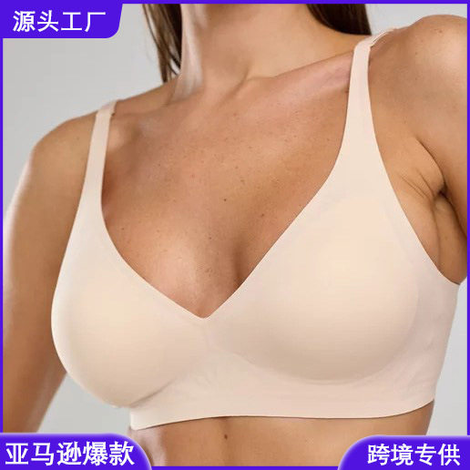 亚马逊跨境热卖无痕豹纹内衣欧美无钢圈文胸全罩杯bra源头工厂