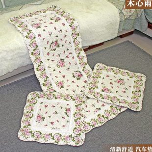 通用座垫布艺可爱 夏季 简约防滑坐垫清新 包邮 三件套汽车垫全棉四季